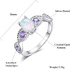 CiNily 18K Gold Plated Opal Ring-White Fire Opal & Amethyst & Cubic Zirconia Women Jewelry Gemstone Engagement Anniversary Ring Size 5-13