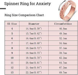 OreilleStar Anxiety Ring for Women Spinner Ring Stainless Steel Fidget Toys Adults Fidget Spinner Ring Moon Star Rose Gold Size 6