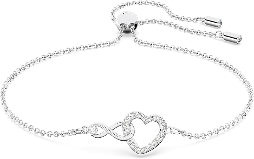 Swarovski Infinity Heart Jewelry Collection, Necklaces and Bracelets, Rose Gold & Rhodium Tone Finish, Clear Crystals