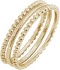 Amazon Essentials 14K Gold or Rhodium Plated Sterling Silver Stacking Ring Set of 3