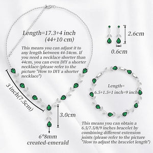 GZWHD Wedding Jewelry Sets for Bride Bridesmaid Women Cubic Zirconia Necklace Earrings Bracelet Set