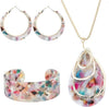 ORAZIO Acrylic Jewelry Set for Women Statement Boho Resin Earrings Necklace Bracelet